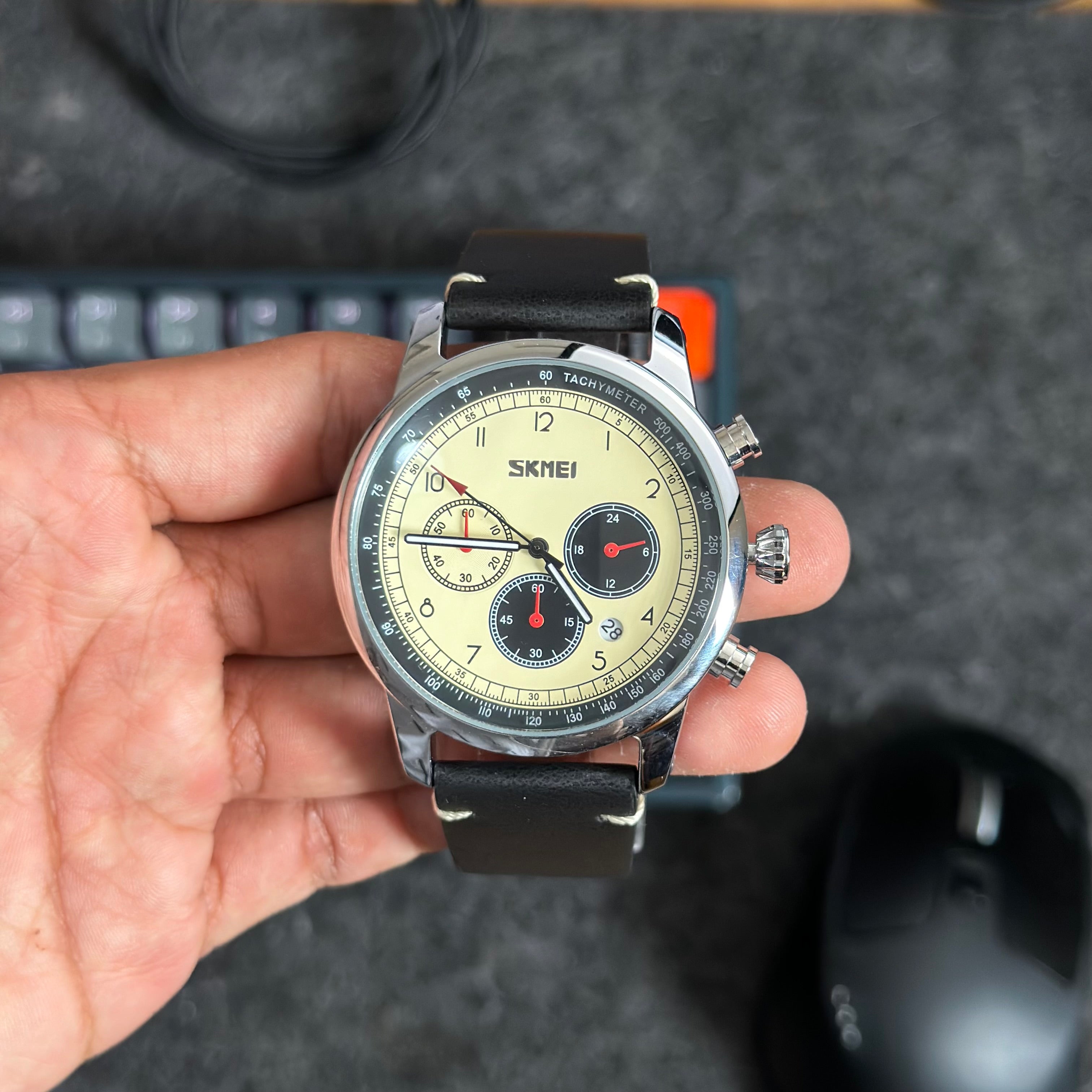 Reloj Skmei 9318 para Hombre | Diseño Clásico Cronógrafo y Correa de Cuero