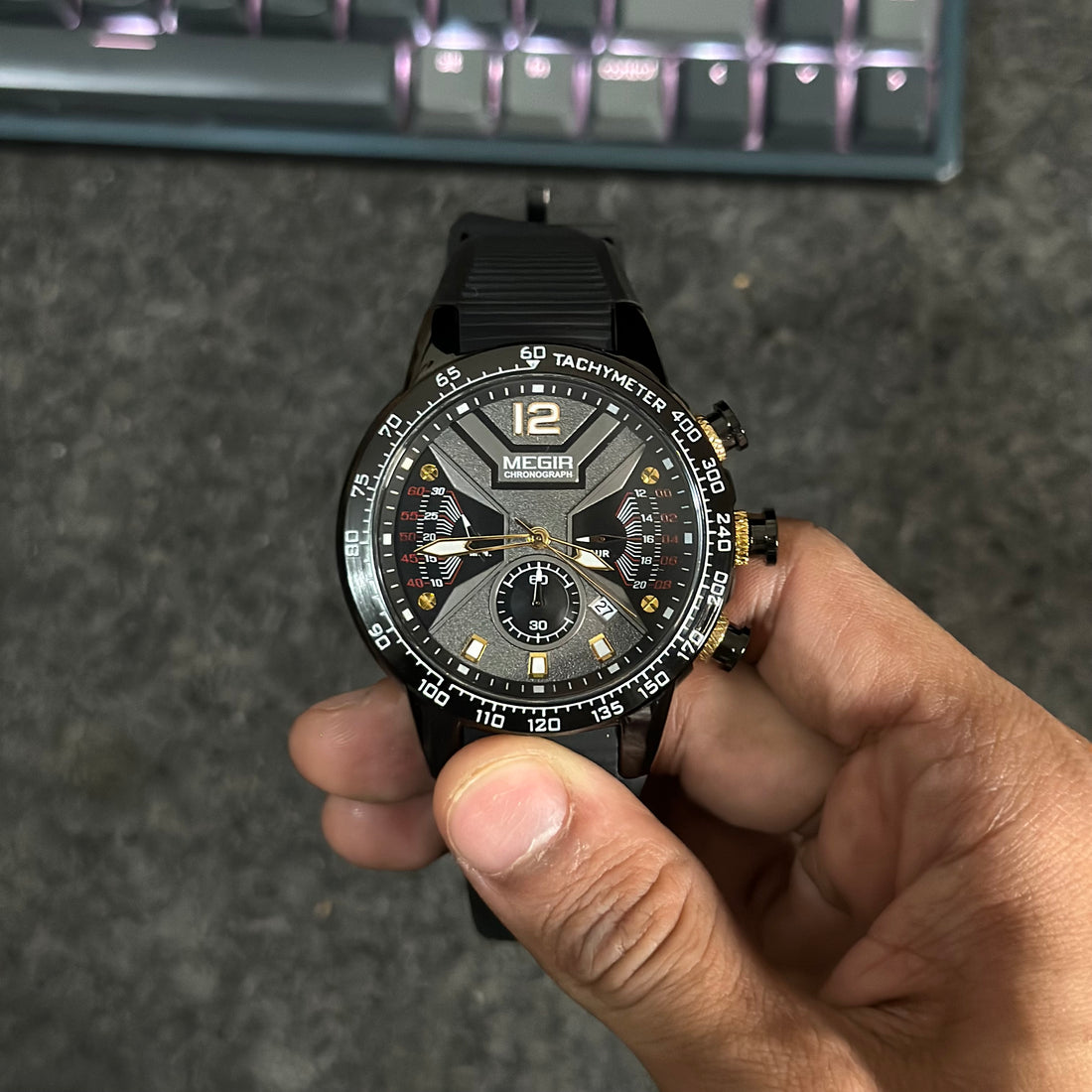 Reloj Megir 2106 Racing Cronógrafo para Hombre | Acero y Silicona