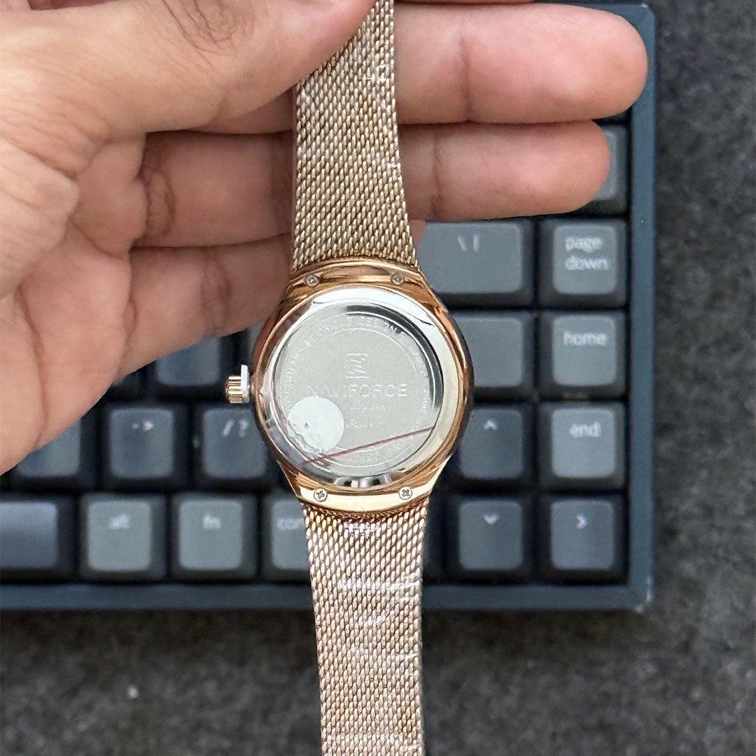 Reloj Naviforce NF5004 Minimalista para Mujer | Malla Milanesa