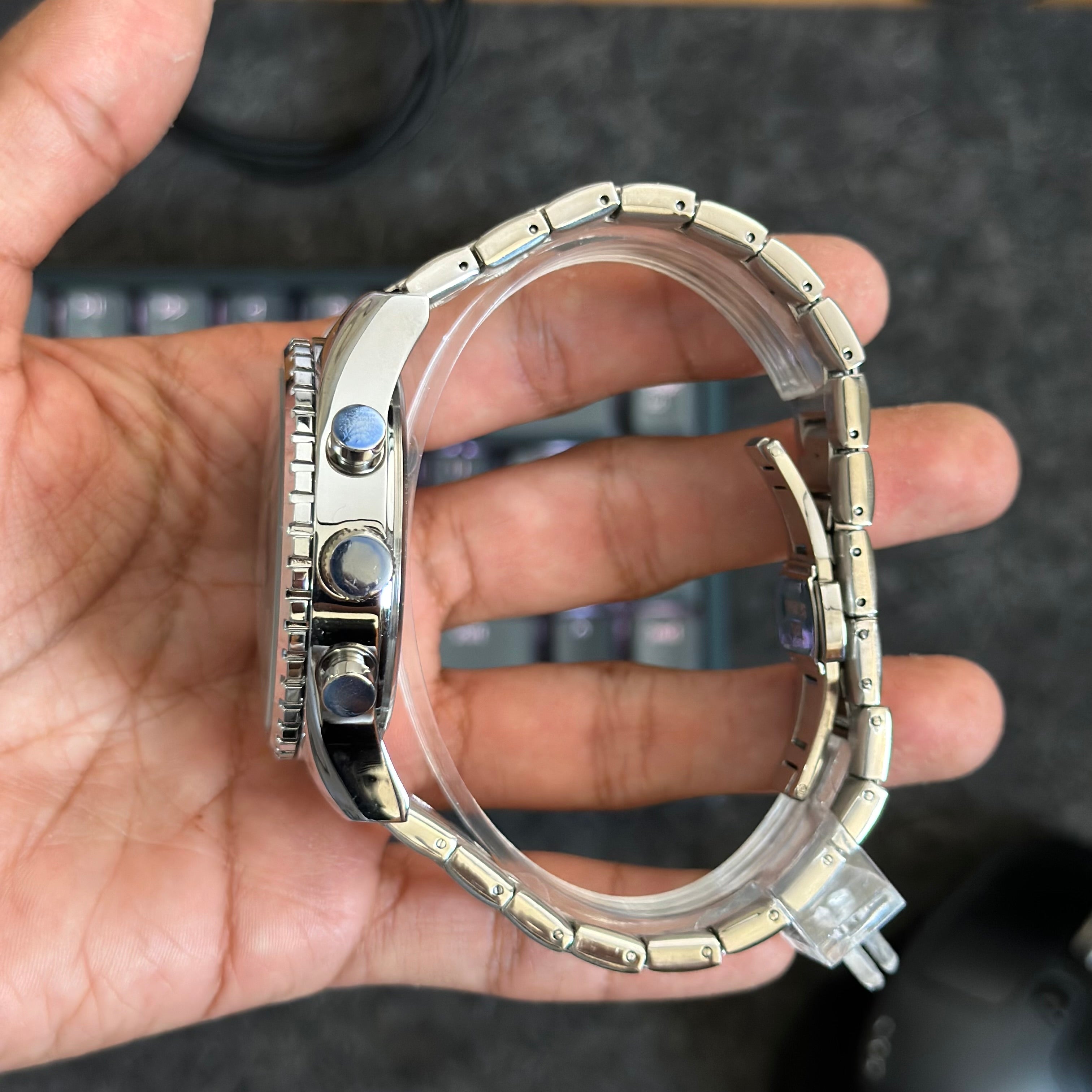 Reloj Cronógrafo LIGE 8989 para Hombre | Acero y Esfera Turquesa