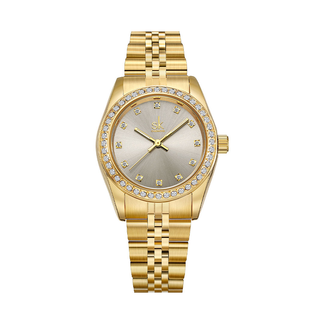 Reloj Shengke K0156L Bicolor para Mujer | Lujo y Cristales