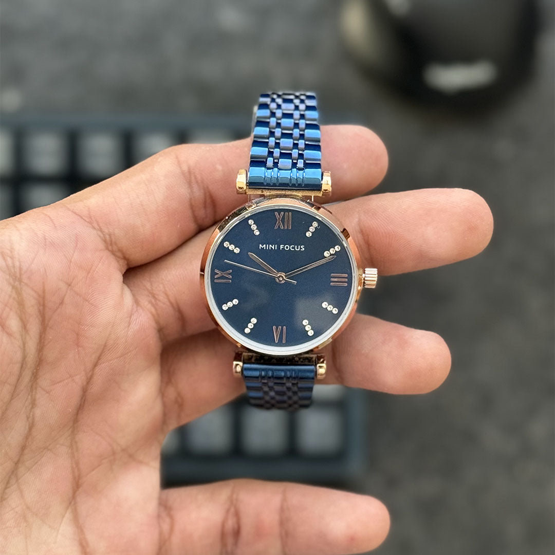 Moderno Reloj Minifocus Azúl para Mujer | MF-4303