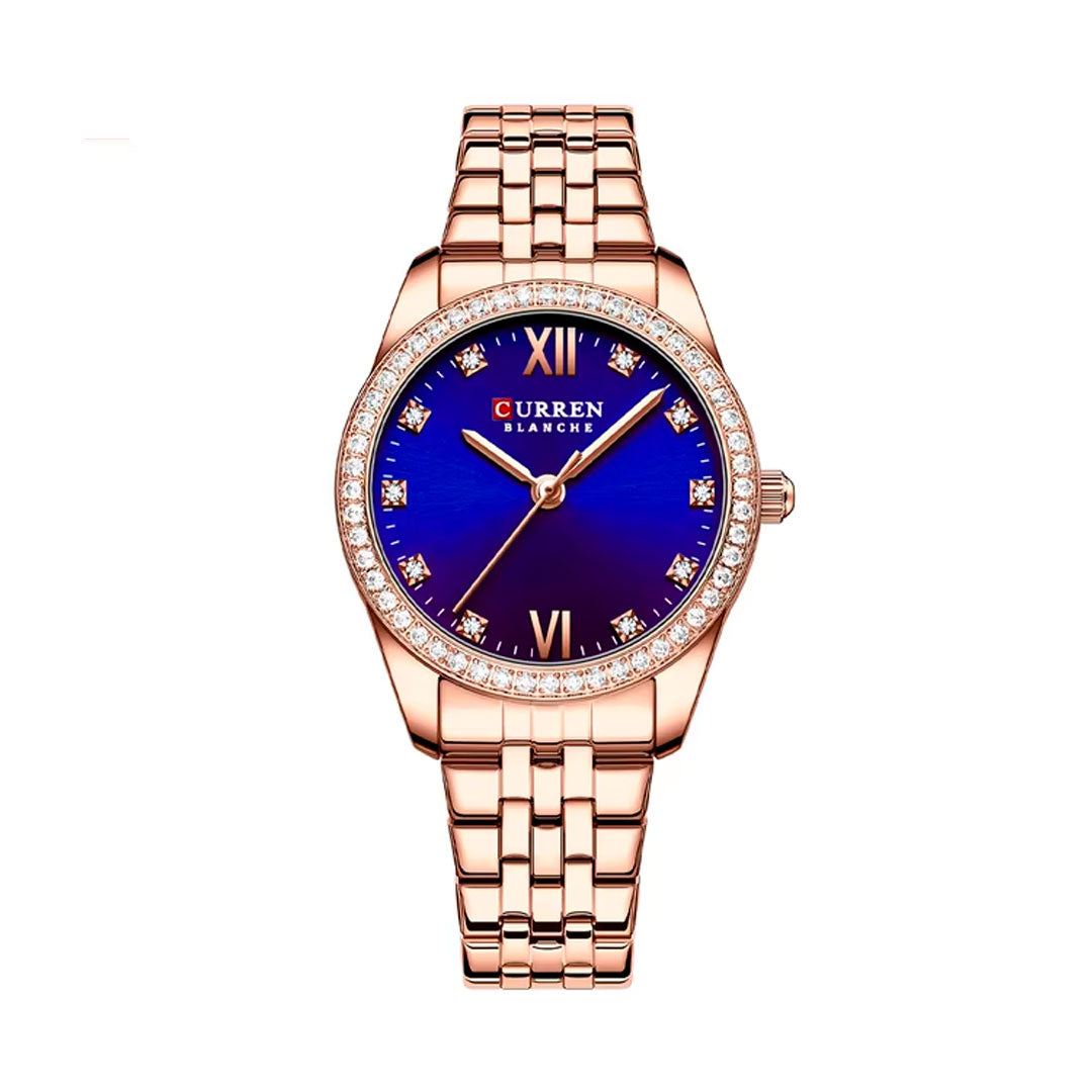 Foto producto elegante reloj oro rosa Curren para mujer