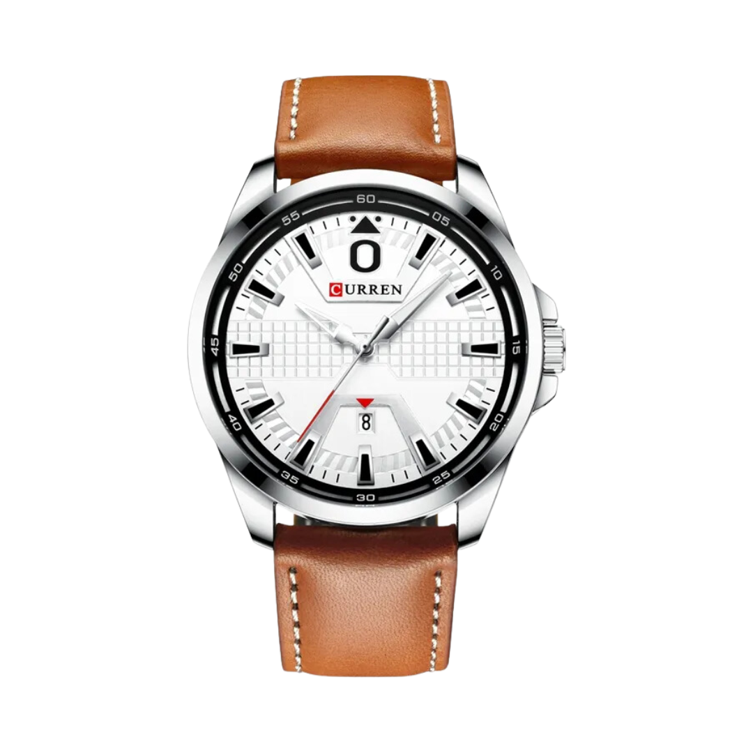 Foto producto de un reloj Curren casual con correa de cuero para caballero