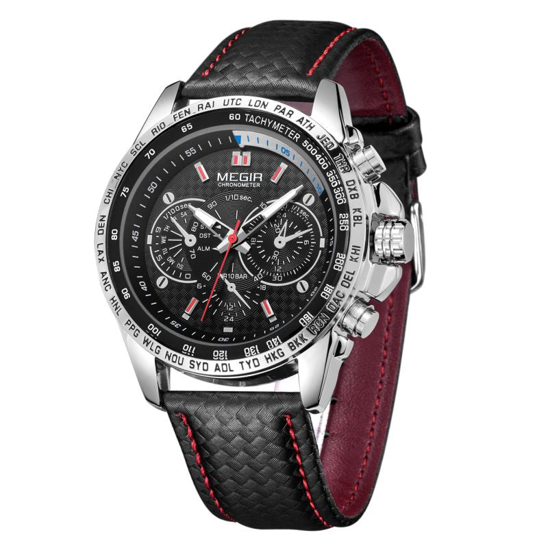 Reloj Megir de cuarzo para hombre casual y elegante | Cronógrafos Decorativos. MG-1010