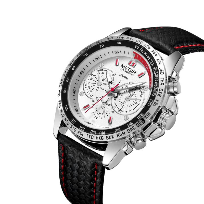 Reloj Megir de cuarzo para hombre casual y elegante | Cronógrafos Decorativos. MG-1010