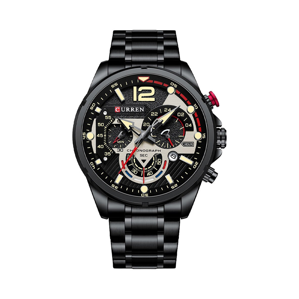 Foto producto de un reloj Curren 8362 casual de color negro con beige para caballero